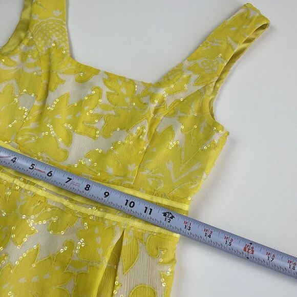 Alice + Olivia 100% Silk Floral Sequin Mini Dress XS Fairy Bow Preppy Party - Picture 7 of 14